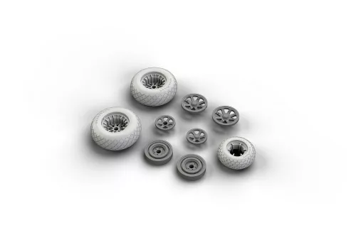 Eduard Accessories P-38 wheels for Academy - kerékkészlet