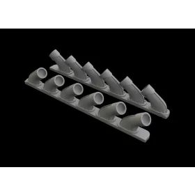   Eduard Accessories Spitfire Mk.XIV exhaust stacks f.Airfix - kipufogócsonkok