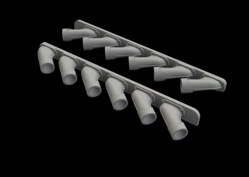 Eduard Accessories Spitfire Mk.XIV exhaust stacks f.Airfix - kipufogócsonkok