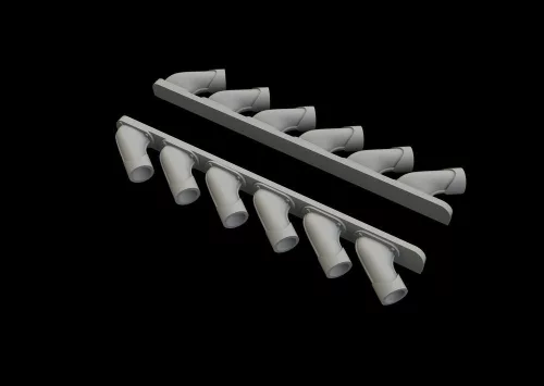 Eduard Accessories Spitfire Mk.XIV exhaust stacks f.Airfix - kipufogócsonkok
