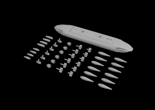 Eduard Accessories SUU-20 dispenser w/ BDU-33 & Mk.76 bombs - SUU-20 fegyverzeti konténer BDU-33 és Mk.76 gyakorlóbombákkal