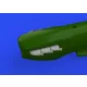 Eduard Accessories Spitfire Mk.V three-stacks exhausts fishtail 1/48 for EDUARD - halfarok típusú kipufogócsonkok