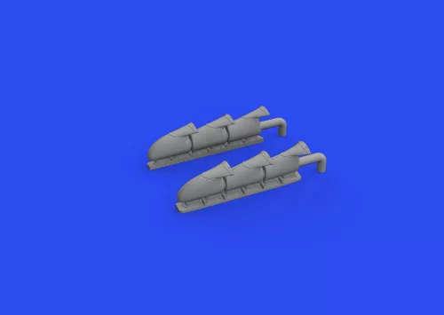 Eduard Accessories Spitfire Mk.V three-stacks exhausts fishtail 1/48 for EDUARD - halfarok típusú kipufogócsonkok