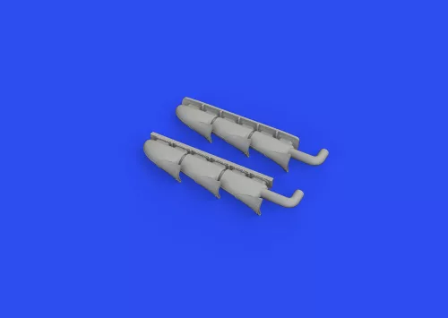 Eduard Accessories Spitfire Mk.V three-stacks exhausts fishtail 1/48 for EDUARD - halfarok típusú kipufogócsonkok