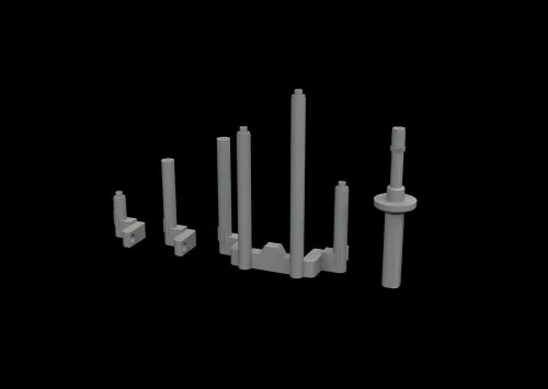 Eduard Accessories P-38J gun barrels PRINT for TAMIYA - 3D nyomtatott fegyvercsövek
