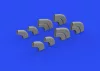 Eduard Accessories Yak-9D exhaust stacks PRINT for ZVEZDA - 3D nyomtatott kipufogócsonkok