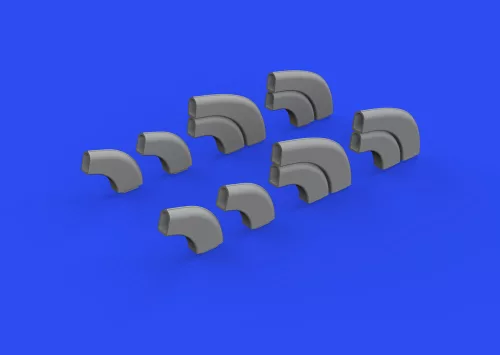 Eduard Accessories Yak-9D exhaust stacks PRINT for ZVEZDA - 3D nyomtatott kipufogócsonkok
