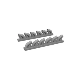   Eduard Accessories P-39 exhaust stacks rounded PRINT 1/48 - 3D nyomtatott kipufogócsonkok