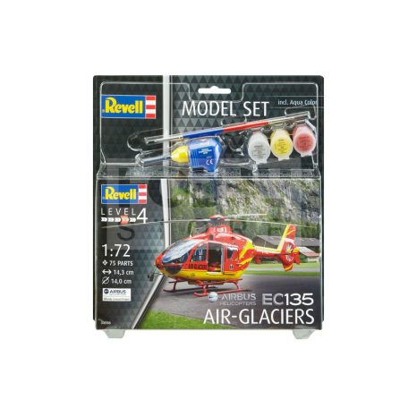 Revell Model Set EC135 AIR-GLACIERS 1:72 helikopter makett 64986R