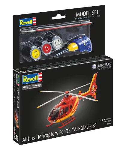 Revell Model Set EC135 AIR-GLACIERS – 1:72 helikopter makett