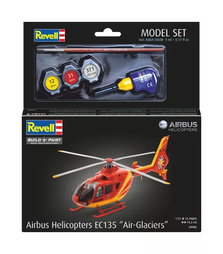 Revell Model Set EC135 AIR-GLACIERS – 1:72 helikopter makett