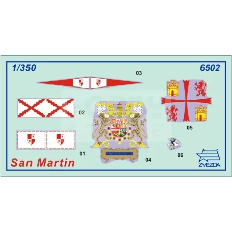 Zvezda Spanish ship San Martin makett 1:350 (6502Z)