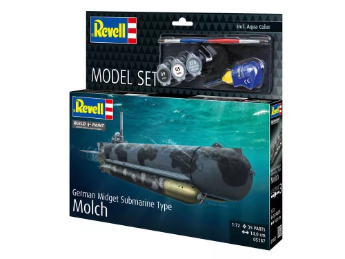 Revell Model Set German Midget Submarine Type Molch – 1:72 tengeralattjáró makett