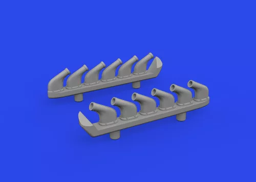 Eduard Accessories P-51D exhaust stacks PRINT - 3D nyomtatott kipufogócsonkok