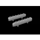 Eduard Accessories P-51D exhaust stacks w/ fairing PRINT - 3D nyomtatott kipufogócsonkok