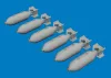 Eduard Accessories US 500lb bombs PRINT - US 500lb bomba – bombafegyverzet-készlet