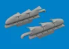 Eduard Accessories Spitfire Mk.V three-stacks exhaust fishtail PRINT  TAMIYA - 3D nyomtatott halfarok típusú kipufogócsonkok