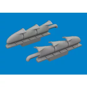   Eduard Accessories Spitfire Mk.V three-stacks exhaust fishtail PRINT  TAMIYA - 3D nyomtatott halfarok típusú kipufogócsonkok
