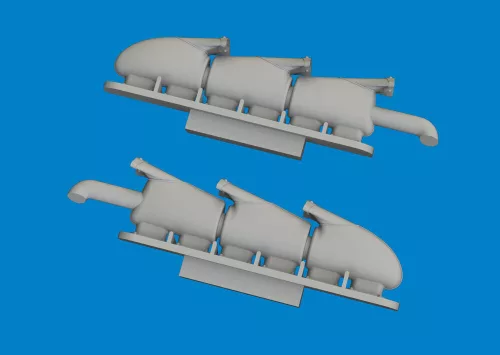 Eduard Accessories Spitfire Mk.V three-stacks exhaust fishtail PRINT  TAMIYA - 3D nyomtatott halfarok típusú kipufogócsonkok