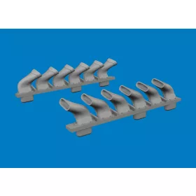   Eduard Accessories Spitfire Mk.V six-stacks exhaust fishtail PRINT for Eduard - 3D nyomtatott halfarok típusú kipufogócsonkok