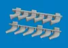 Eduard Accessories Spitfire Mk.V six-stacks exhaust fishtail PRINT for Eduard - 3D nyomtatott halfarok típusú kipufogócsonkok