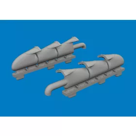   Eduard Accessories Spitfire Mk.V three-stacks exhaust fishtail PRINT for Eduard - 3D nyomtatott halfarok típusú kipufogócsonkok
