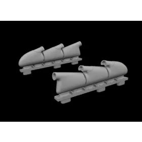   Eduard Accessories Spitfire Mk.V three-stacks exhaust rounded PRINT for Eduard - 3D nyomtatott kipufogócsonkok
