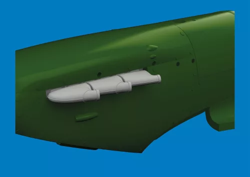 Eduard Accessories Spitfire Mk.V three-stacks exhaust rounded PRINT for Eduard - 3D nyomtatott kipufogócsonkok