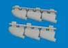 Eduard Accessories Spitfire Mk.V three-stacks exhaust rounded PRINT for Eduard - 3D nyomtatott kipufogócsonkok