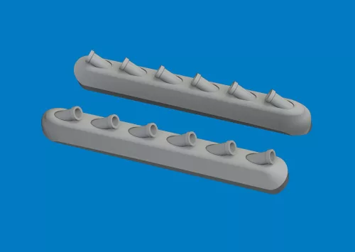 Eduard Accessories P-51D exhaust stacks w/ fairing PRINT for Arma Hobby - 3D nyomtatott kipufogócsonkok