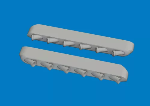 Eduard Accessories P-51D exhaust stacks w/ fairing PRINT for Arma Hobby - 3D nyomtatott kipufogócsonkok