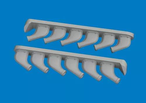 Eduard Accessories P-51D exhaust stacks PRINT for Arma Hobby - 3D nyomtatott kipufogócsonkok