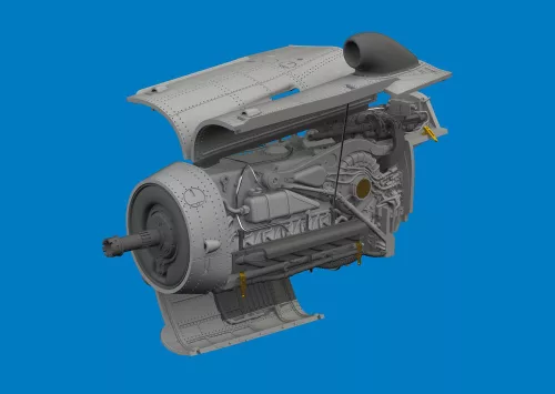 Eduard Accessories Bf 109K-4 engine PRINT 1/72 for Eduard - 3D nyomtatott motorkészlet