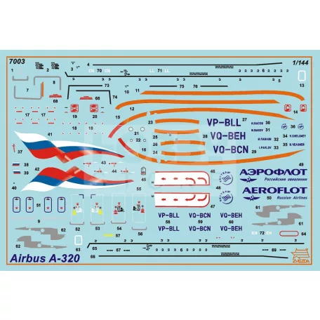 Zvezda Airbus A-320 makett 1:144 (7003Z)