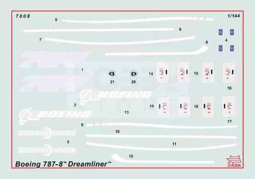 Zvezda Boeing 787 Dreamliner makett 1:144 (7008Z)