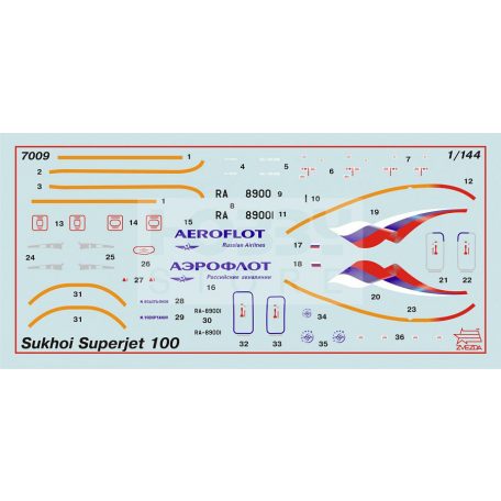 Zvezda Sukhoi Superjet 100 1:144 makett (7009Z)