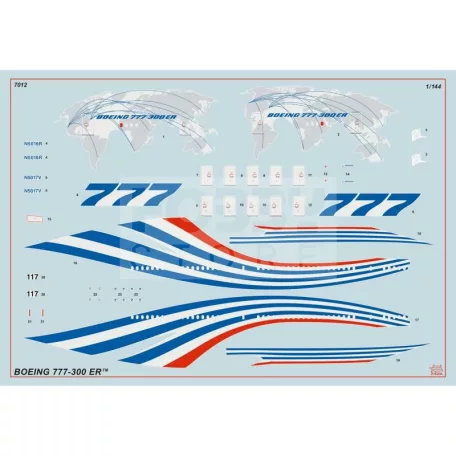 Zvezda Boeing 777-300ER makett 1:144 (7012Z)