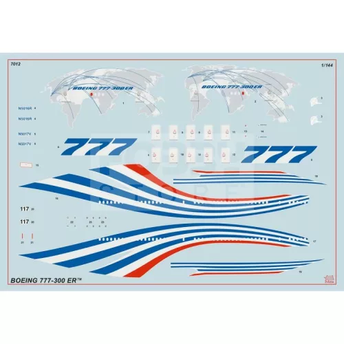 Zvezda Boeing 777-300ER makett 1:144 (7012Z)