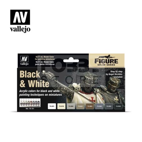 Vallejo Figure Color Series-Black & White festékszett 70151