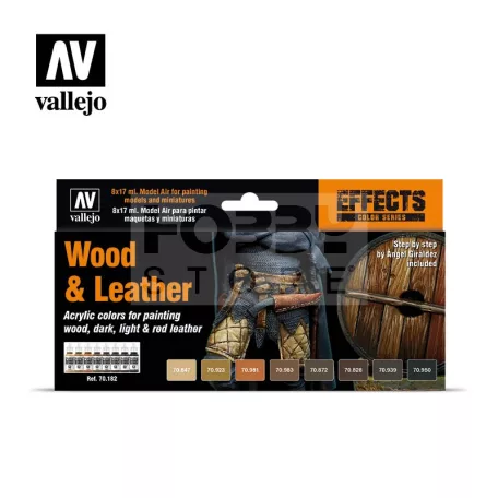 Vallejo Effect Color Series-Wood & Leather festékszett 70182