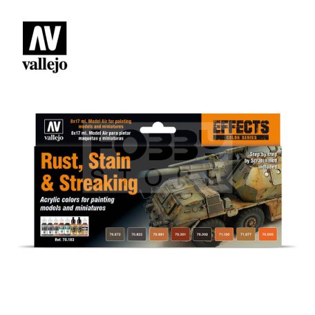 Vallejo Model Color - Rust, Stain & Streaking - festékszett 70183