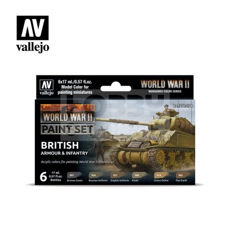 Vallejo WWII British Armour & Infantry festékszett 70204