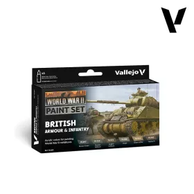 Vallejo WWII British Armour & Infantry festékszett 70204