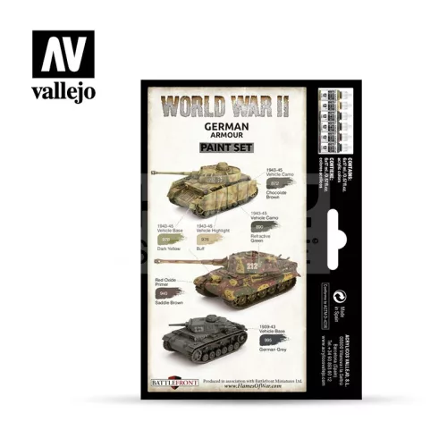 Vallejo WWII German Armour festékszett 70205