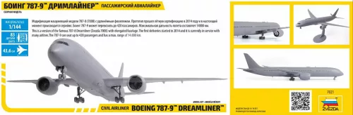Zvezda Boeing 787-9 Dreamliner - Long fuselage makett 1:144 (7021Z)