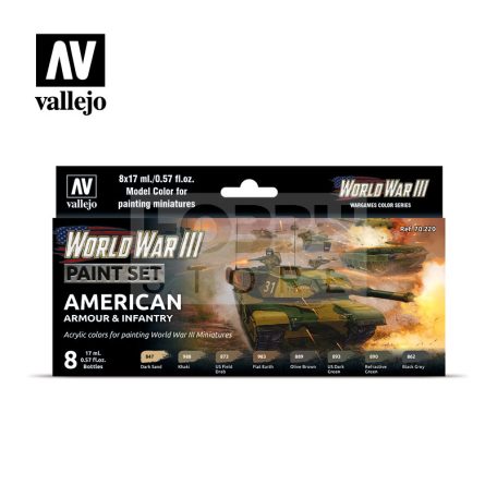 Vallejo Model Color - WWIII American Armour & Infantry - festékszett 70220