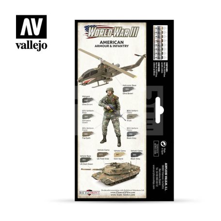Vallejo Model Color - WWIII American Armour & Infantry - festékszett 70220