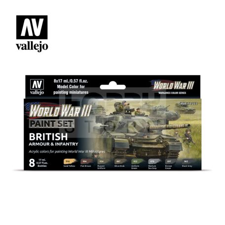 Vallejo Model Color - WWIII British Armour & Infantry - festékszett 70222