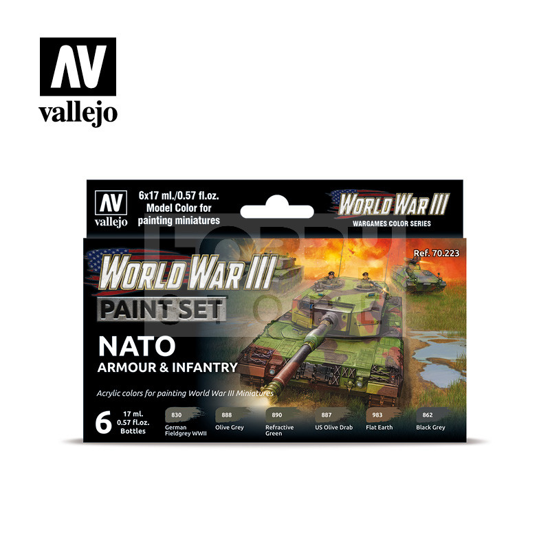 Acrylic paint set for WWI French infantry 6 x 12 ml - ICM - 3045 - De