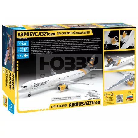 Zvezda Airbus A321 CEO makett 1:144 (7040Z)
